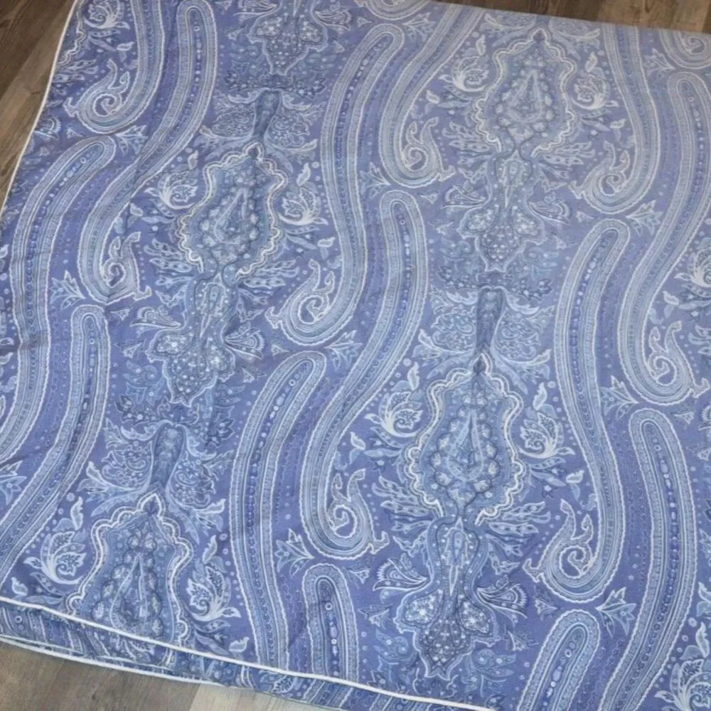 Ralph Lauren Putney Paisley Blue Full Queen Comforter Bedspread Rare Cover